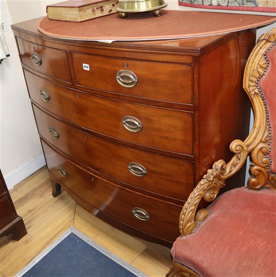 A 19th century mahogany bow front chest of drawers W.104cm